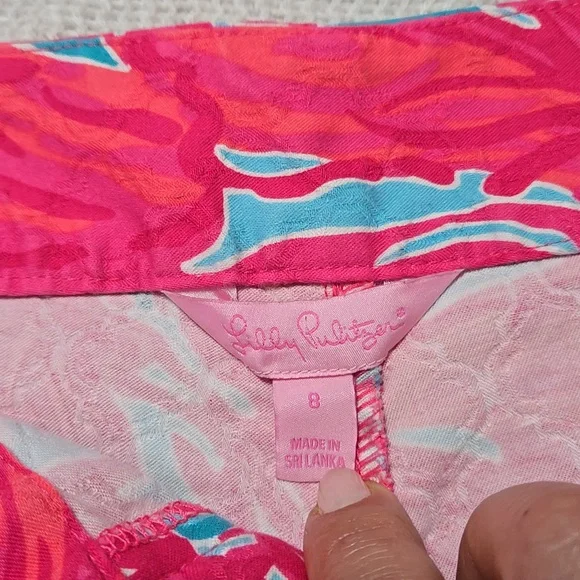 Lilly Pulitzer shorts size 8 pink blue EUC - Picture 4 of 10